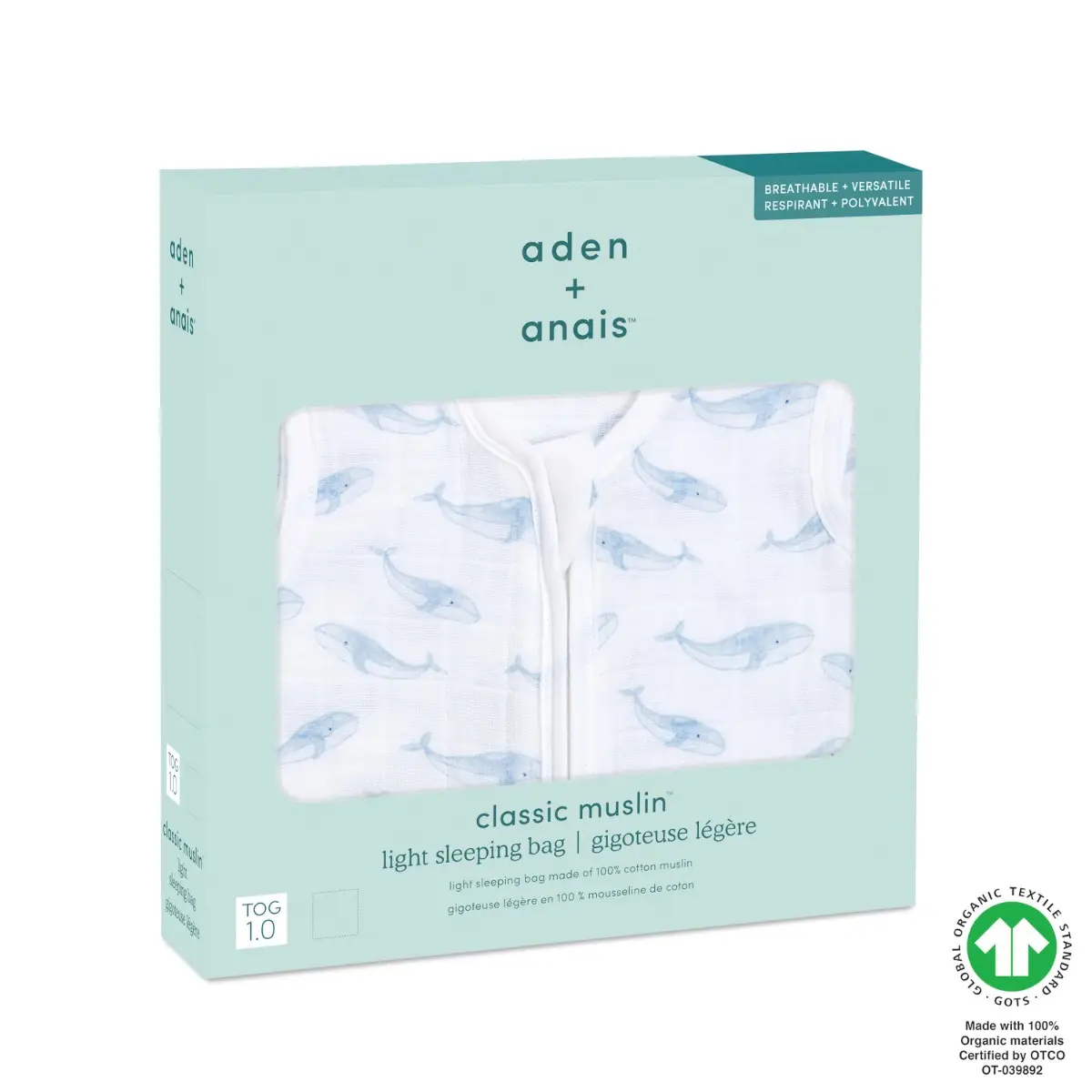 Aden Anais Oceanic Blue Sleeping Bag 0 6m