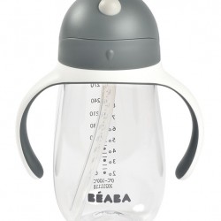 BEABA 300 ml Straw Cup Mineral Grey BEABA 300 ml Straw Cup Mineral Grey