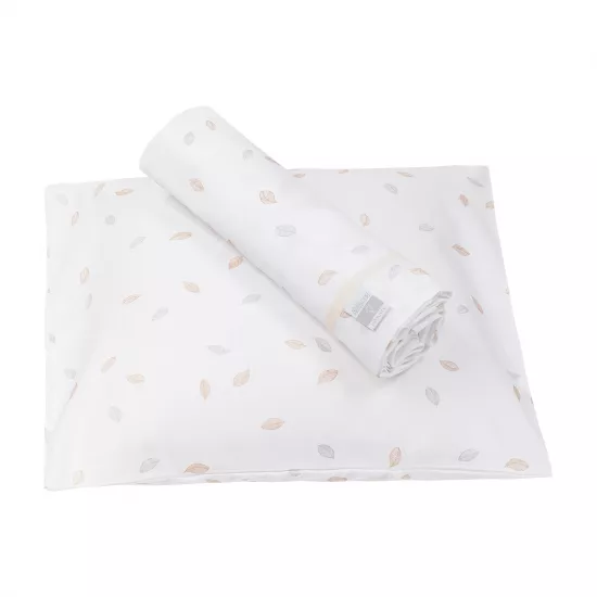 YOU & ME CRADLE SHEETS  WHITE LEAVES - Picci / Dili Best
