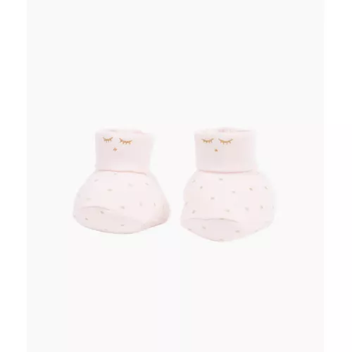 Livly Saturday Footies baby pink/gold dots