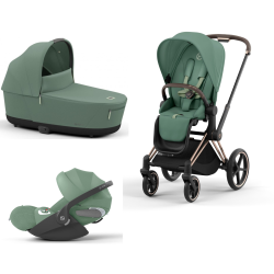 Cybex Priam V4 3 IN 1, Leaf Green,Frame Rose Gold Cybex Priam V4 3 IN 1, Leaf Green,Frame Rose Gold