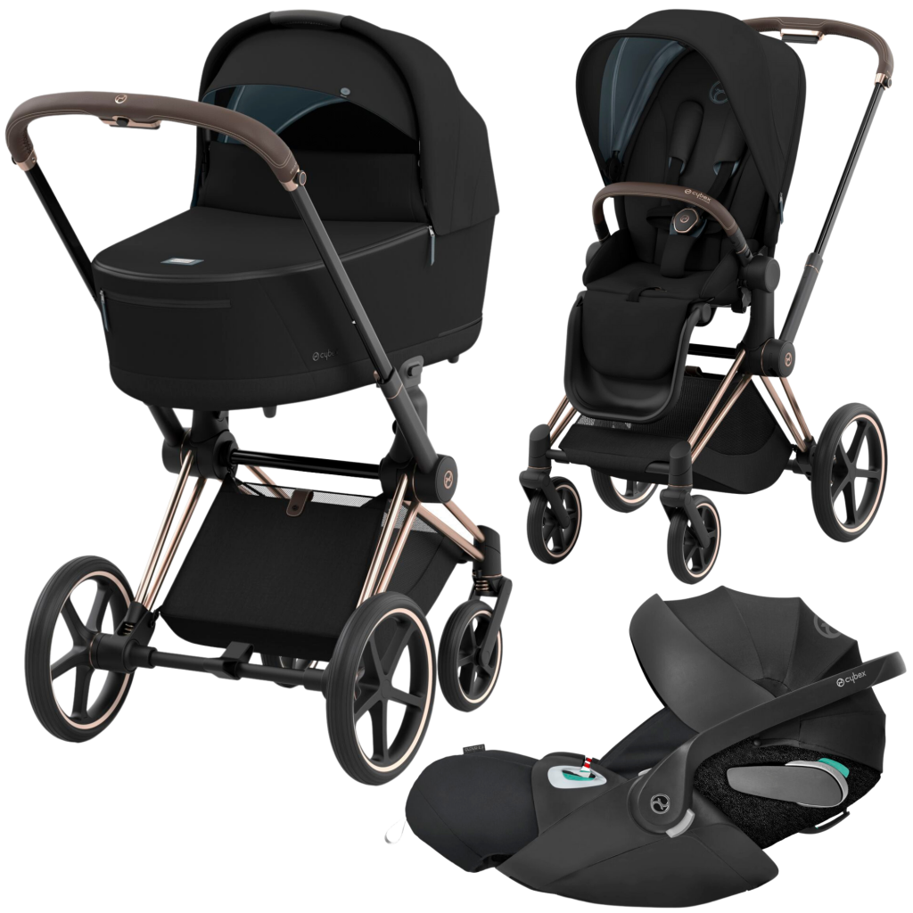 Cybex Priam V4 3 in 1, Sepia Black, Frame Rose Gold