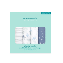 ESSENTIALS COTTON MUSLIN SWADDLES 4 PACK
