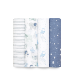 ESSENTIALS COTTON MUSLIN SWADDLES 4 PACK
