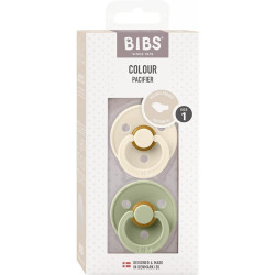 Bibs Pacifier Set BIBS Ivory / Sage Anatomical  - 0-6 M Bibs Pacifier Set BIBS Ivory / Sage Anatomical  - 0-6 M