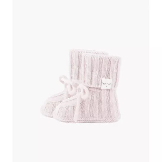 Livly Cable Knit Cashmere Footies Light Mauve - Livly Clothing