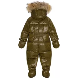 Детский комбинезон с мехом Ver de Terre, Dark Olive 12м Детский комбинезон с мехом Ver de Terre, Dark Olive 12м