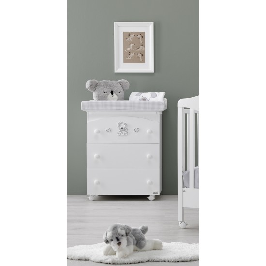 Changing Dresser With Bath Lucky Grey/White - Erbesi