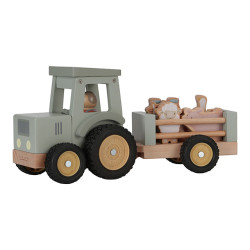 Little Dutch wooden tractor with trailer FSC Little Dutch wooden tractor with trailer FSC