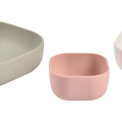 BEABA Silicone 3 Piece Nesting Bowl Set Velvet Grey BEABA Silicone 3 Piece Nesting Bowl Set Velvet Grey