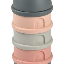 BEABA Контейнер для молочных смесей, 4 отделения, Mineral Grey/Pink BEABA Контейнер для молочных смесей, 4 отделения, Mineral Grey/Pink