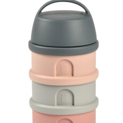 BEABA Контейнер для молочных смесей, 4 отделения, Mineral Grey/Pink BEABA Контейнер для молочных смесей, 4 отделения, Mineral Grey/Pink