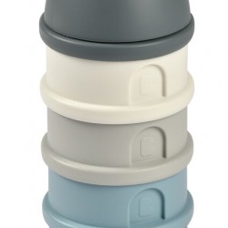BEABA Контейнер для молочных смесей, 4 отделения, Mineral Grey/Blue BEABA Контейнер для молочных смесей, 4 отделения, Mineral Grey/Blue
