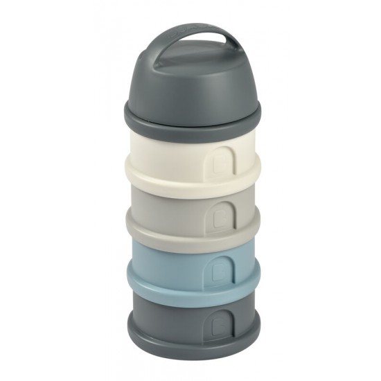 BEABA Formula Milk Container 4 Compartments Mineral Grey/Blue - Beaba / Red Castle