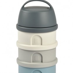 BEABA Контейнер для молочных смесей, 4 отделения, Mineral Grey/Blue BEABA Контейнер для молочных смесей, 4 отделения, Mineral Grey/Blue