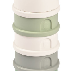 BEABA Formula Milk Container 4 Compartments Cotton White/Sage Green BEABA Formula Milk Container 4 Compartments Cotton White/Sage Green