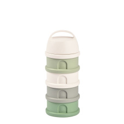 BEABA Formula Milk Container 4 Compartments Cotton White/Sage Green BEABA Formula Milk Container 4 Compartments Cotton White/Sage Green