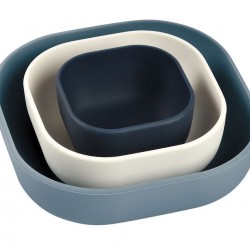 BEABA Silicone 3 Piece Nesting Bowl Set Night Blue BEABA Silicone 3 Piece Nesting Bowl Set Night Blue