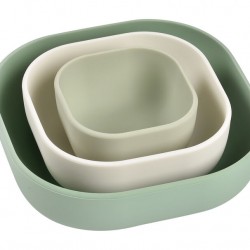 BEABA Silicone 3 Piece Nesting Bowl Set Sage Green BEABA Silicone 3 Piece Nesting Bowl Set Sage Green
