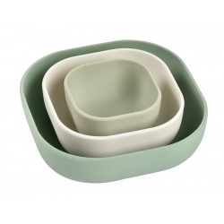 BEABA 3 Silikona Bļodu Komplekts, Sage Green BEABA 3 Silikona Bļodu Komplekts, Sage Green