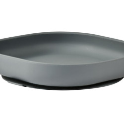 BEABA Silicone Plate With Suction Cup Mineral Grey BEABA Silicone Plate With Suction Cup Mineral Grey