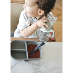 BEABA Divided Silicone Plate Mineral Grey