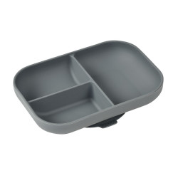 BEABA Silikona šķīvis ar nodalījumiem un piesūcekņiem, Mineral Grey BEABA Silikona šķīvis ar nodalījumiem un piesūcekņiem, Mineral Grey