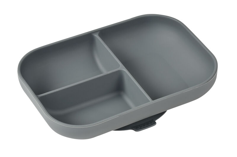 BEABA Divided Silicone Plate Mineral Grey