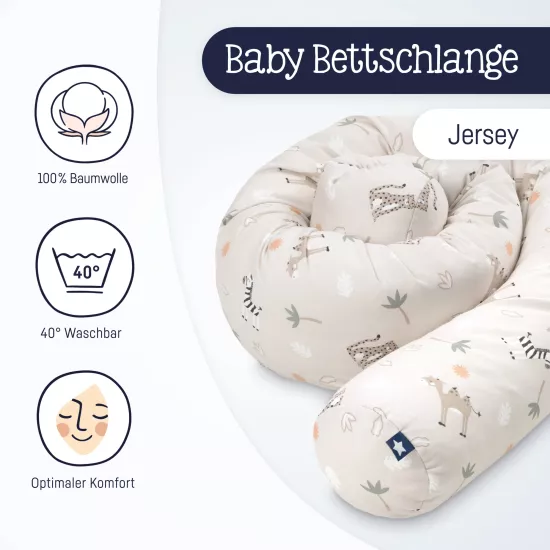 Bērnu gultiņā ielokāma apmale “Jersey savanne beige” - Julius Zollner