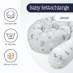 Bērnu gultiņā ielokāma apmale “Jersey savanne Grau” Bērnu gultiņā ielokāma apmale “Jersey savanne Grau”