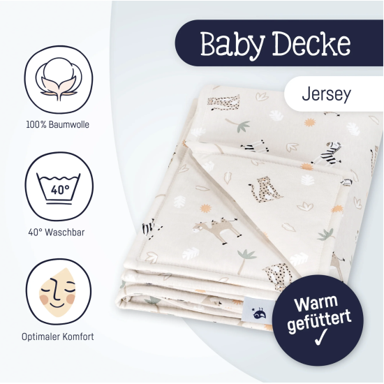 Cotton Blanket Jersey Savanne Beige 70 x 100 cm - Julius Zollner