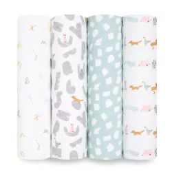 Aden Anais Alphabet Animals 4 Pack Swaddles 112x112cm