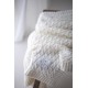 Braided 100% natural Merino wool blanket cream - premium collection