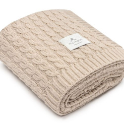Warm blanket of 100% merino wool warm beige - Premium Collection