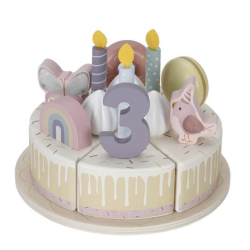 Wooden birthday cake Pink - 24 pcs. Little Dutch Wooden birthday cake Pink - 24 pcs. Little Dutch