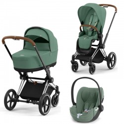 CYBEX PRIAM V4 3 IN 1 LEAF GREEN, CHROME BROWN FRAME CYBEX PRIAM V4 3 IN 1 LEAF GREEN, CHROME BROWN FRAME