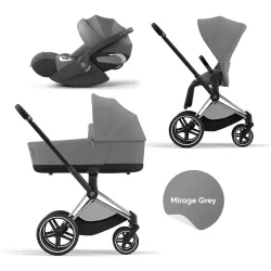 Cybex Priam V4 3 in 1, Mirage Grey, Chrome Black Frame Cybex Priam V4 3 in 1, Mirage Grey, Chrome Black Frame