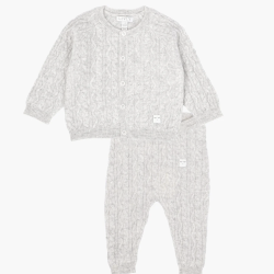 Livly Cashmere Cable Knit Set Grey Livly Cashmere Cable Knit Set Grey