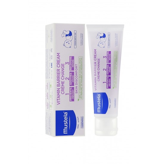 Vitaminizēts aizsargājošs autiņbiksīšu krēms 1 2 3 - Mustela Bebe 1 2 3 Vitamin Barrier Cream (150ml)