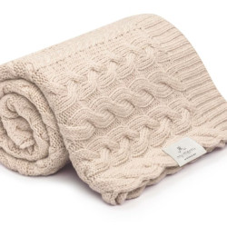 Merino vilnas pleds Warm beige Braided - Premium Collection Merino vilnas pleds Warm beige Braided - Premium Collection