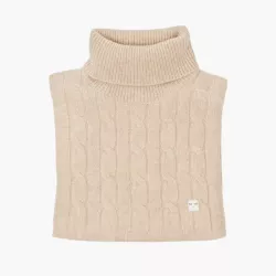 Cable Knit Cashmere Scarf Beige, One Size Cable Knit Cashmere Scarf Beige, One Size