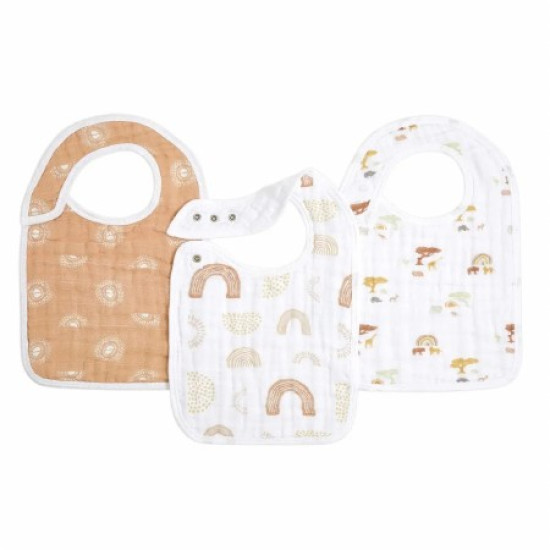 Boutique Cotton Muslin Snap Bibs 3 Pack "Keep Rising"