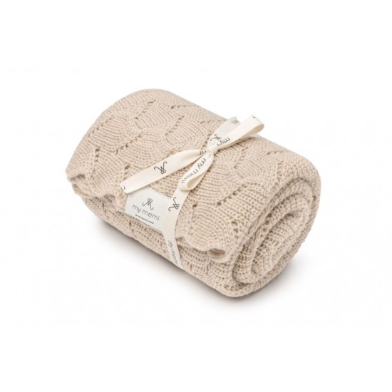 Dabīgas Merino vilnas pleds Warm Beige Swaddle - Premium Collection