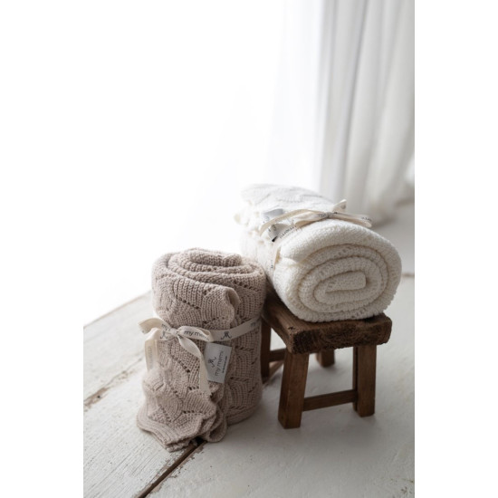100% merino wool swaddle warm beige - premium collection