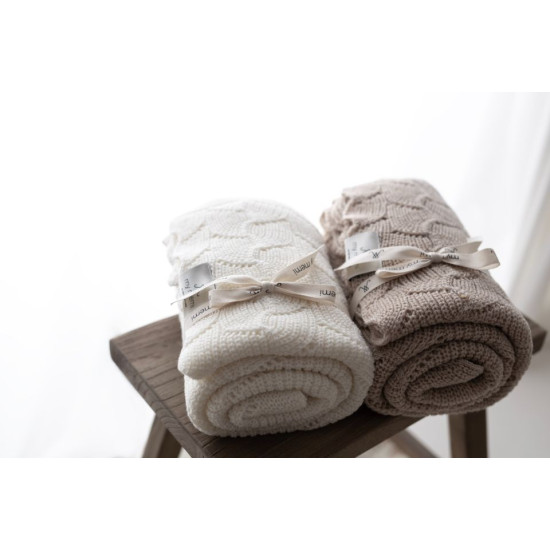 100% merino wool swaddle warm beige - premium collection