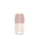 Bonhomia 120 ml stikla barošanas pudele ar SX Pro Slow Flow Knupi (Pink)