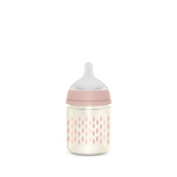 Bonhomia 120 ml Glass Feeding Bottle With SX Pro Slow Flow (Pink) Bonhomia 120 ml Glass Feeding Bottle With SX Pro Slow Flow (Pink)