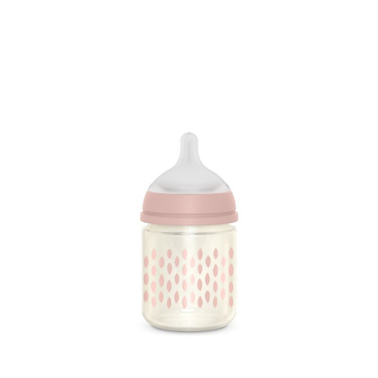Bonhomia 120 ml stikla barošanas pudele ar SX Pro Slow Flow Knupi (Pink)