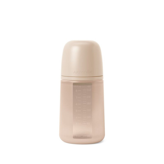 Suavinex Colour Essence 240 ml Silicone Feeding Bottle (Rose)