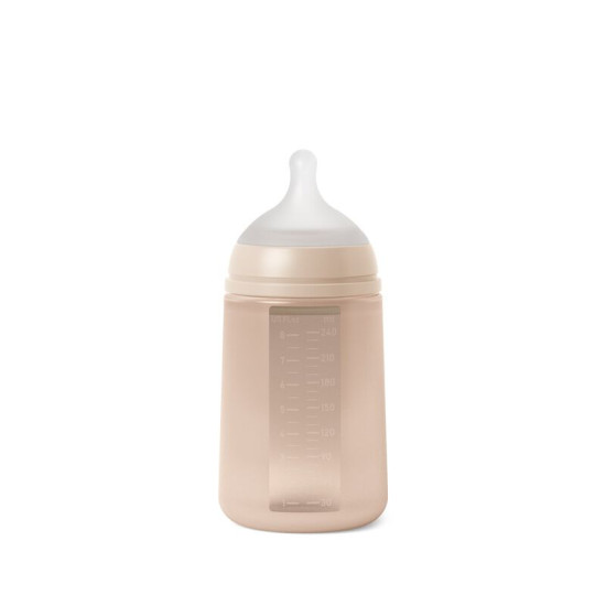 Suavinex Colour Essence 240 ml Silicone Feeding Bottle (Rose)